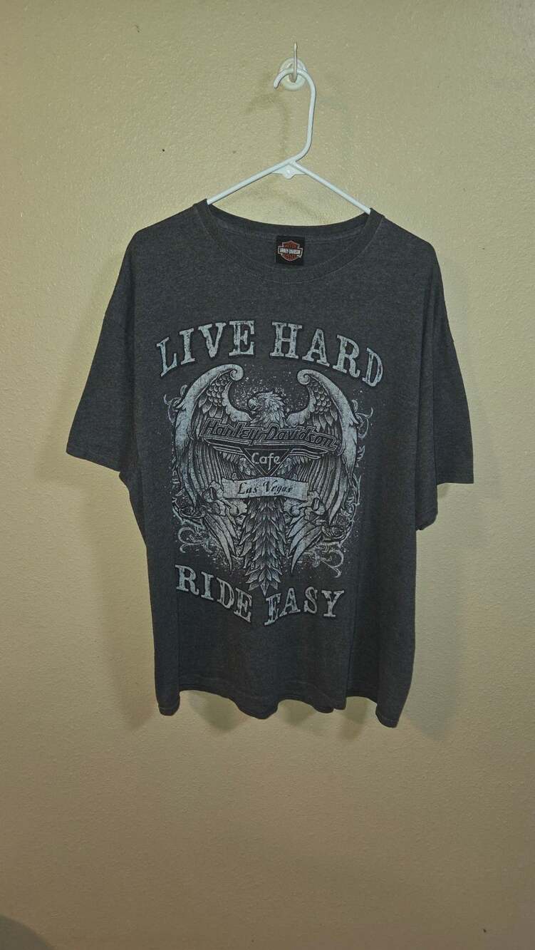 Harley-Davidson Live Hard Ride Easy Graphic  T-Shirt